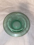 6.5” Plain Green Uranium Vaseline Glass Bowl Vintage