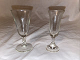 4” Vintage Clear Footed Shot Liquor Alcohol Glass Unmatched Pair