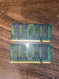 2 x Kingston 2GB 2Rx8 total 4GB PC2-6400S DDR2 Laptop Memory RAM 666-12-E2